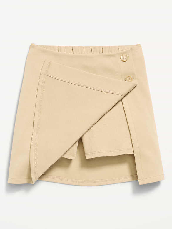 School Uniform Ponte-Knit Wrap-Front Skort for Girls