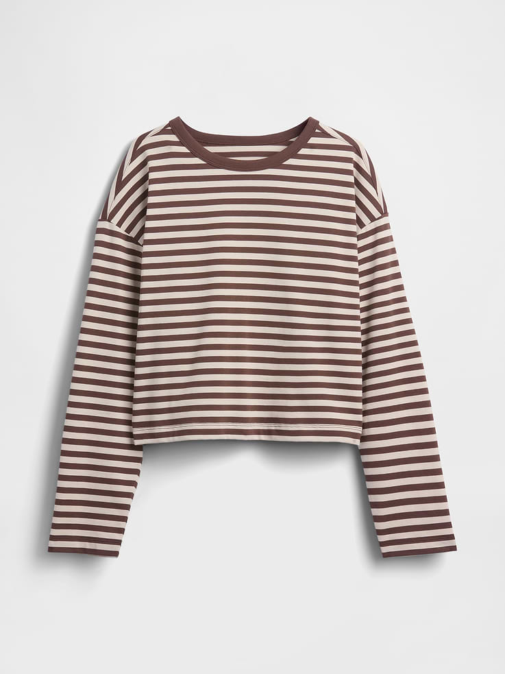 Image number 5 showing, Knit Oversized Crop T-Shirt