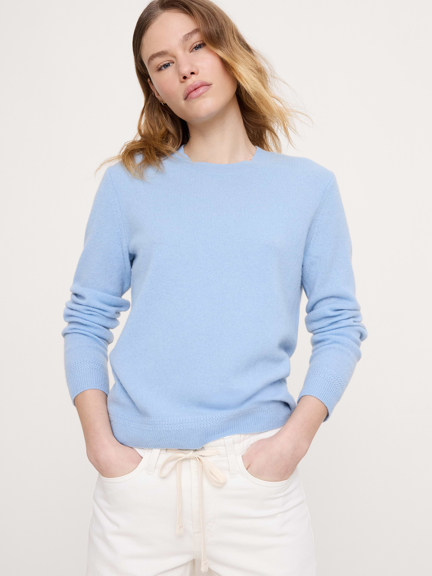 Image number 1 showing, Lightweight Cashmere Crew-Neck Sweater