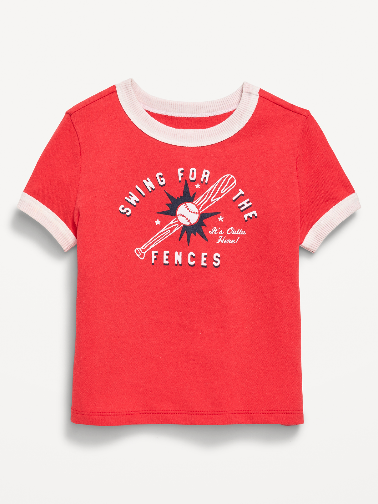 Image number 1 showing, Short-Sleeve Unisex Ringer Graphic T-Shirt for Toddler