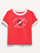 Image number 1 showing, Short-Sleeve Unisex Ringer Graphic T-Shirt for Toddler