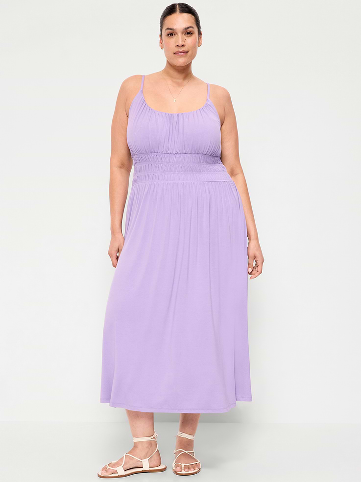 Image number 9 showing, Fit & Flare Jersey Smocked-Waist Midi Dress