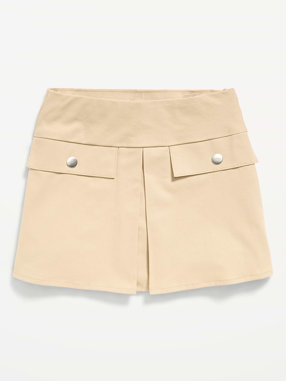 School Uniform Front-Pleated Twill Skort for Girls