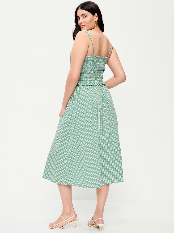 Image 8 of 9, Fit & Flare Smocked-Bodice Midi Dress