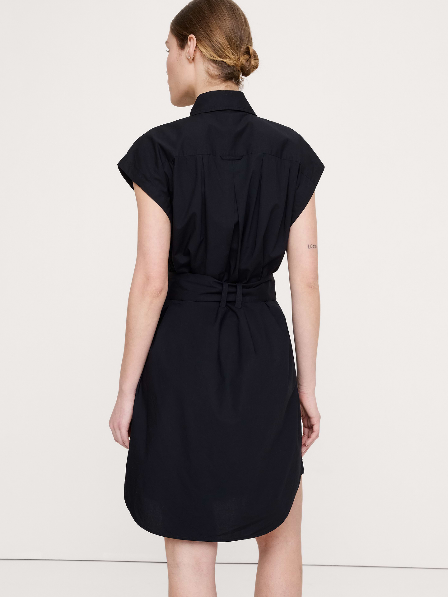 Image number 5 showing, Cotton Poplin Belted Mini Shirt Dress
