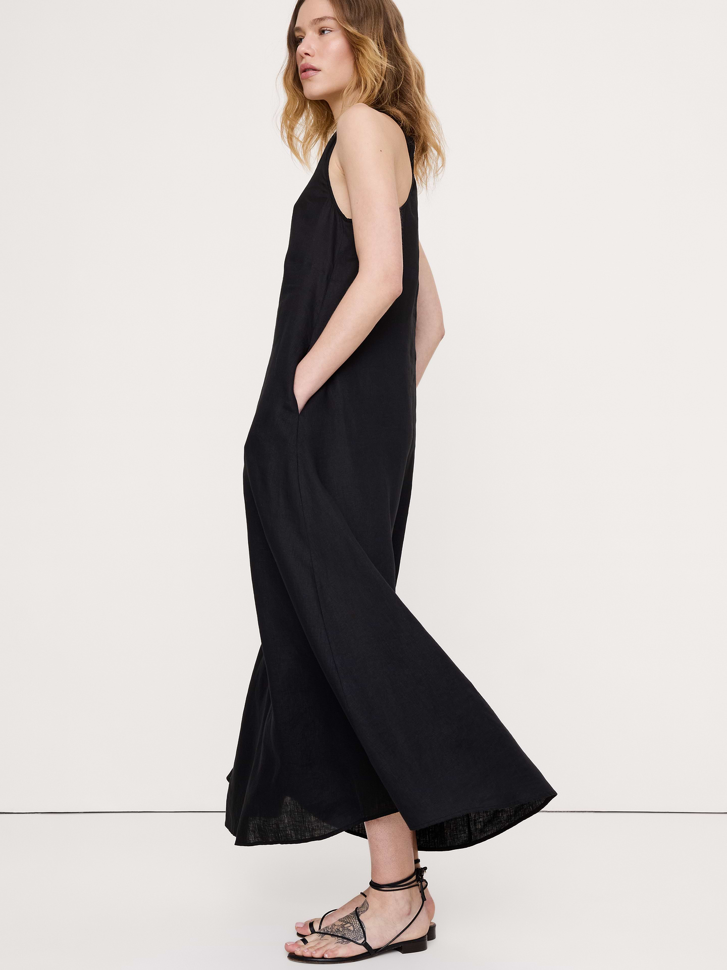 Image number 6 showing, Linen Halter Maxi Dress