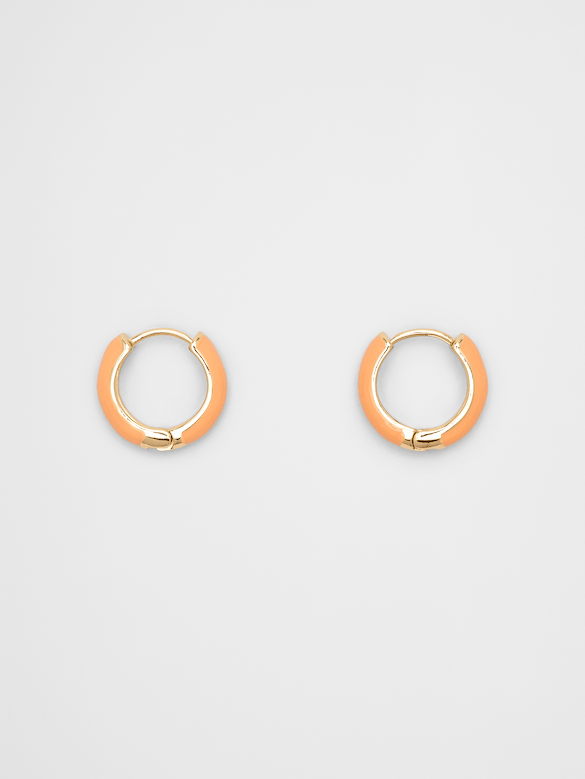 Enamel Huggie Earrings