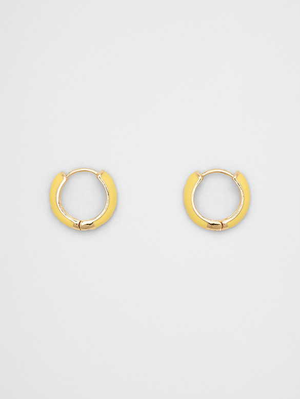 Enamel Huggie Earrings