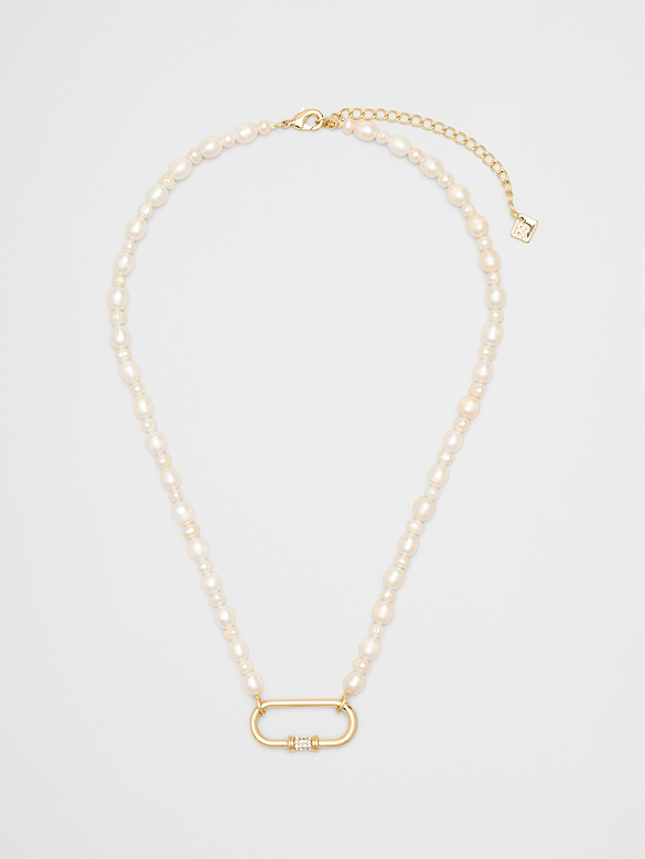 Carabiner Pearl Necklace