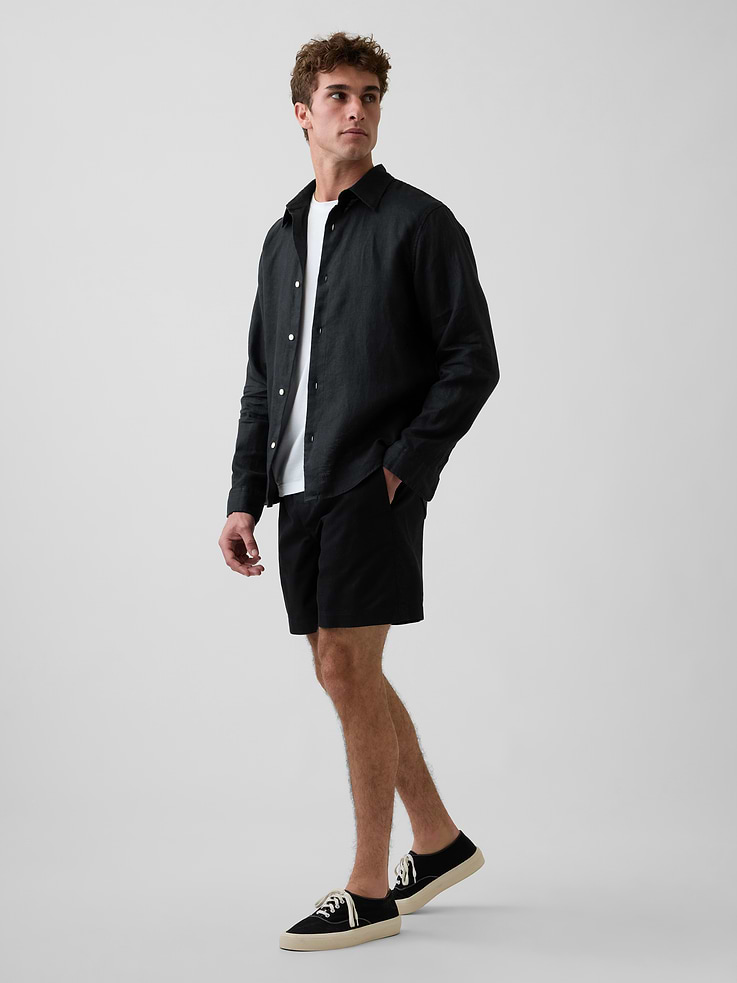Image number 3 showing, 5.5" Linen-Blend Relaxed Shorts
