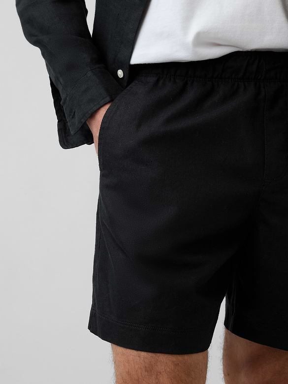 5.5" Linen-Blend Relaxed Shorts