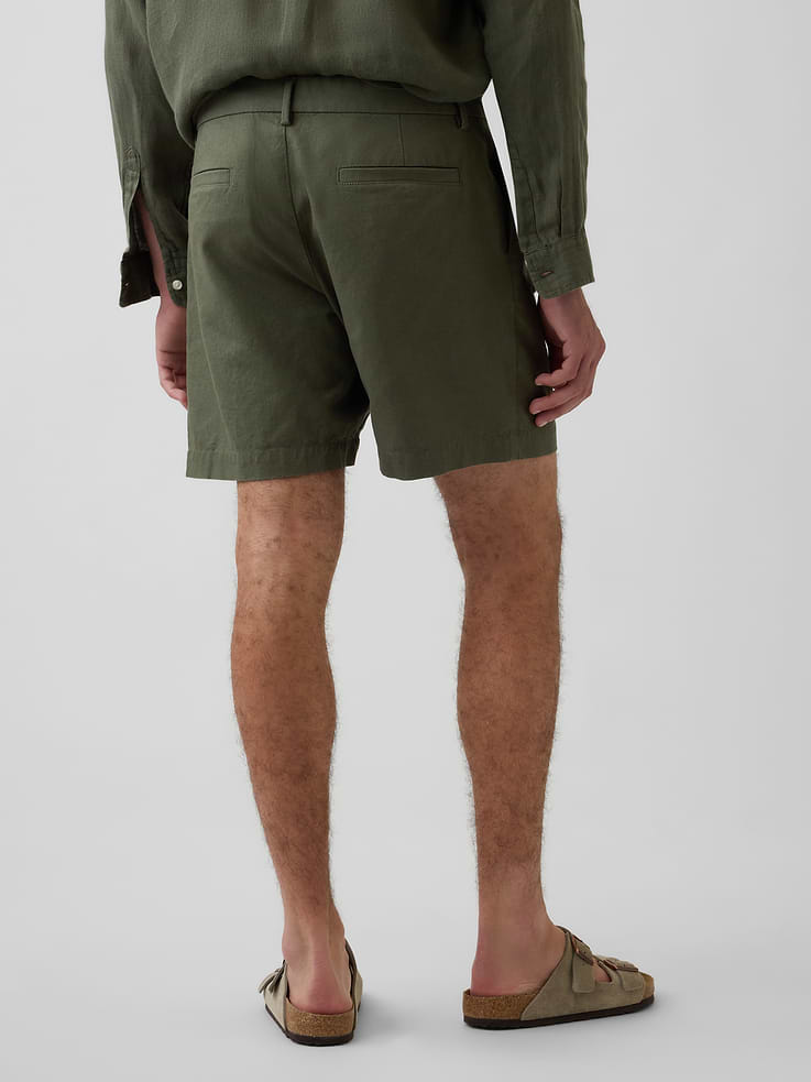 Image number 3 showing, 7.5" Linen-Cotton Shorts