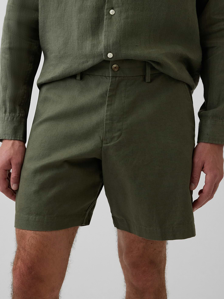 Image number 4 showing, 7.5" Linen-Cotton Shorts
