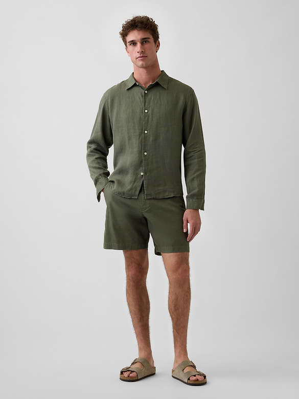 7.5" Linen-Cotton Shorts