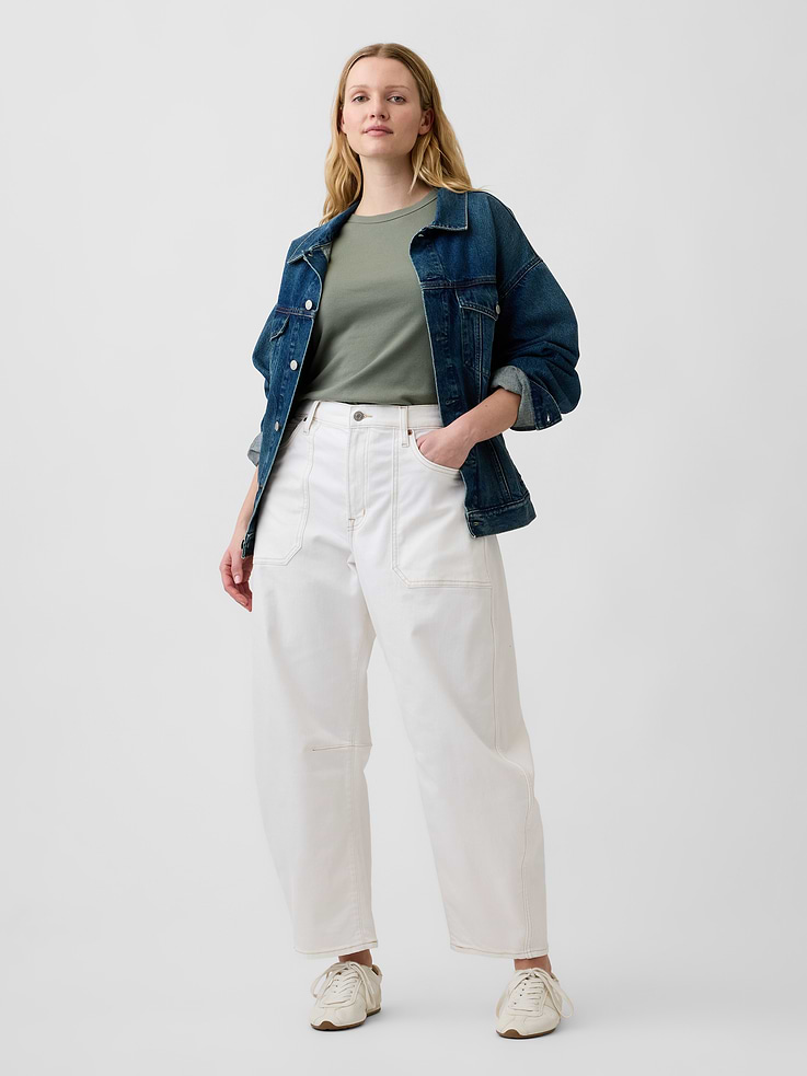 Image number 5 showing, High Rise Barrel Jeans