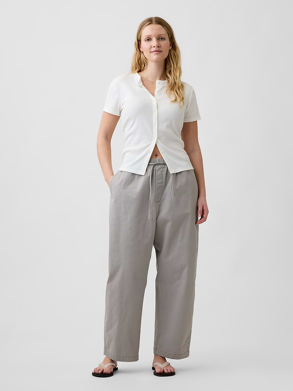 Mid Rise Easy Barrel Khakis