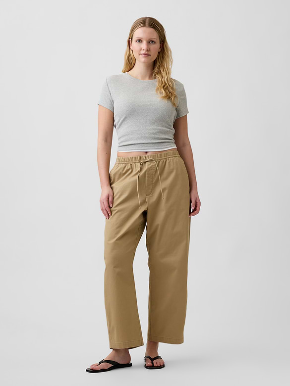 Mid Rise Easy Barrel Khakis