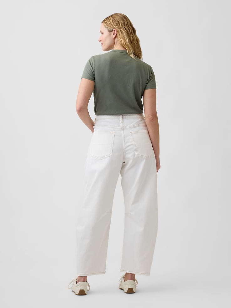 Image number 6 showing, High Rise Barrel Jeans