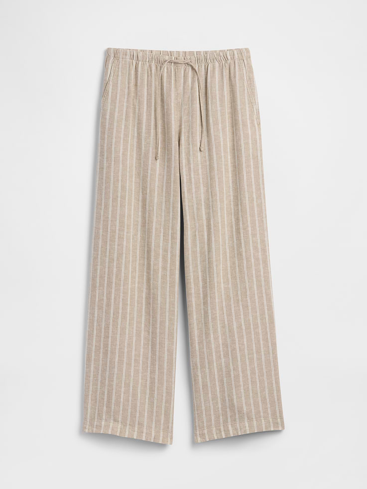 Image number 7 showing, Relaxed Linen-Blend Wide-Leg Pants