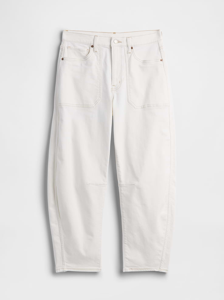 Image number 7 showing, High Rise Barrel Jeans