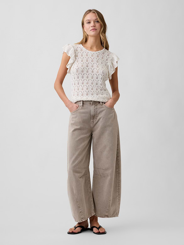 Crochet Flutter Sleeve Top