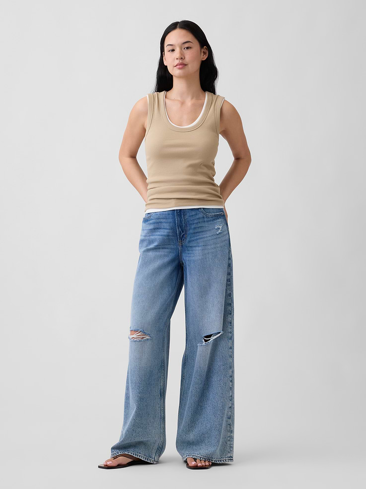 Image number 3 showing, Ribbed Scoopneck Tank Top
