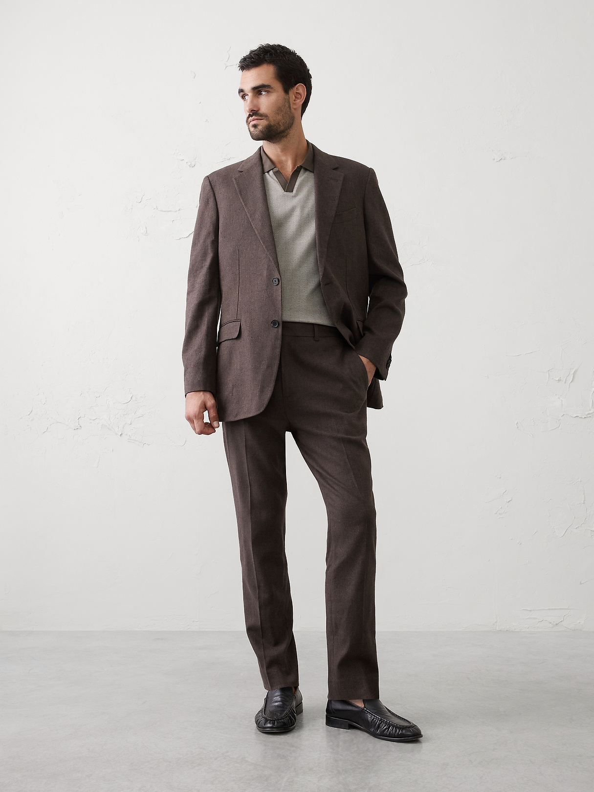 Linen-Blend Herringbone Suit Jacket | Banana Republic Factory
