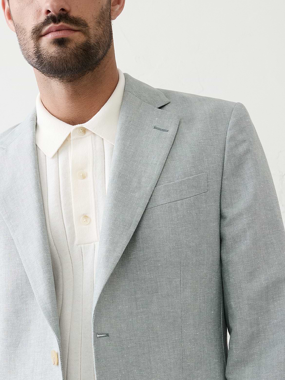 Linen-Blend Suit Jacket