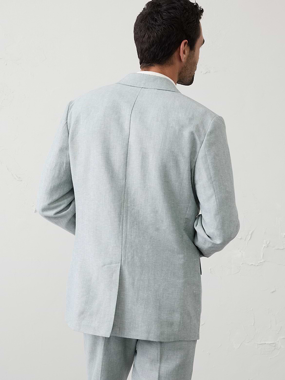 Linen-Blend Suit Jacket