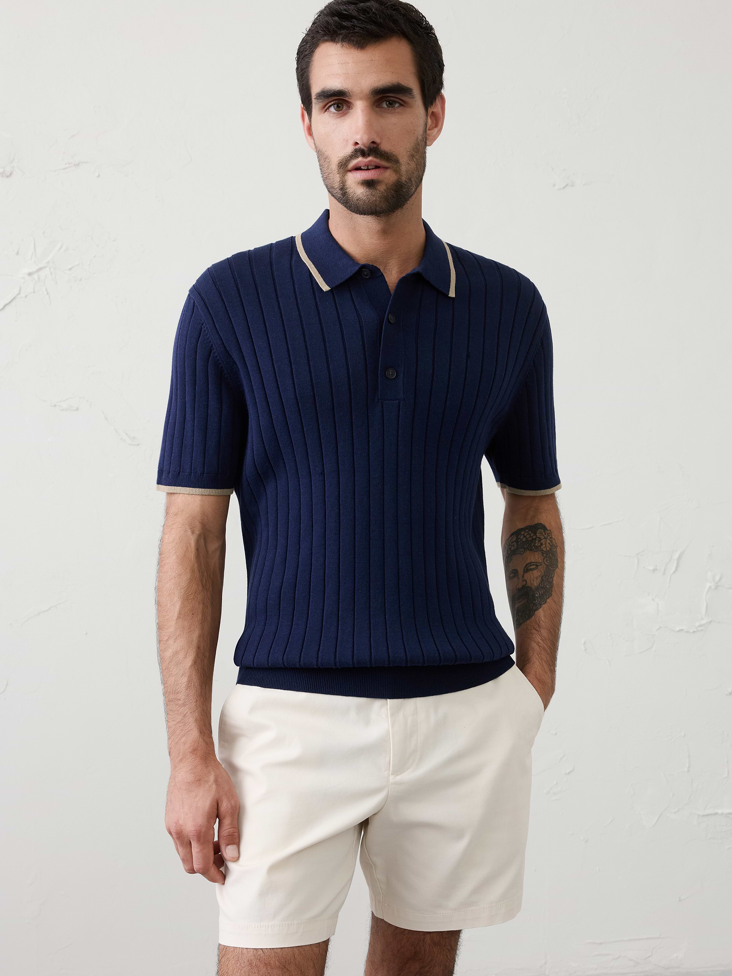 Image number 1 showing, Wide-Ribbed Sweater Polo