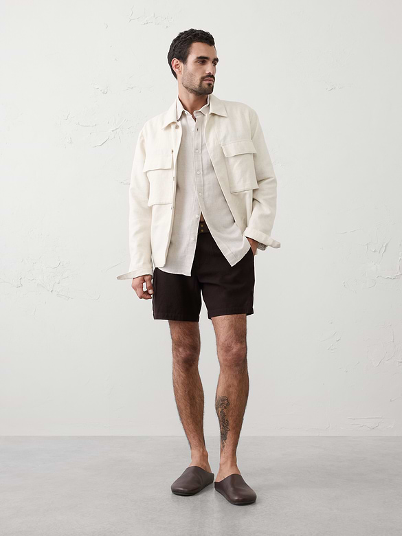 Standard-Fit 7" Linen-Blend Short