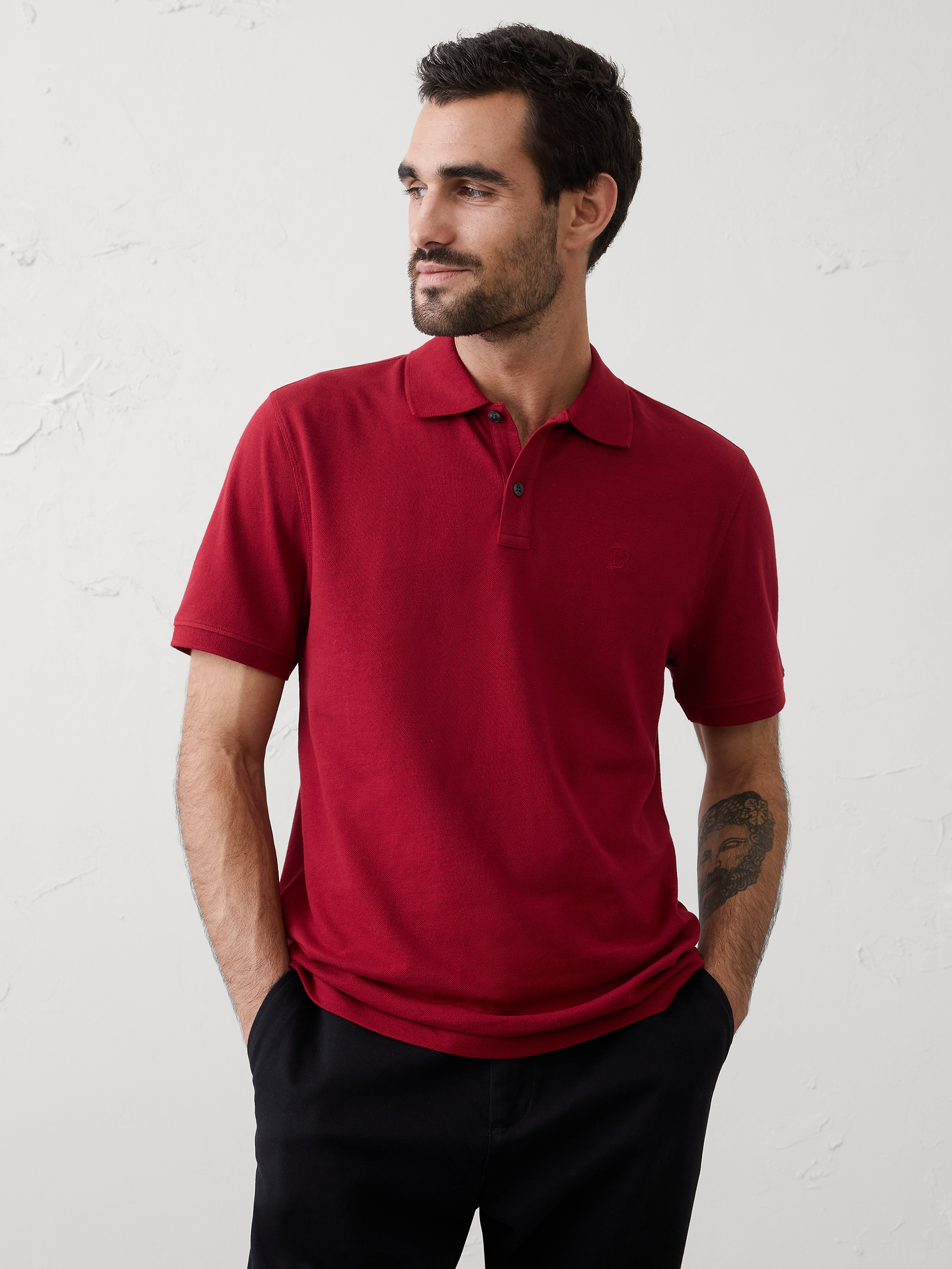 Image number 1 showing, Standard-Fit Pique Polo