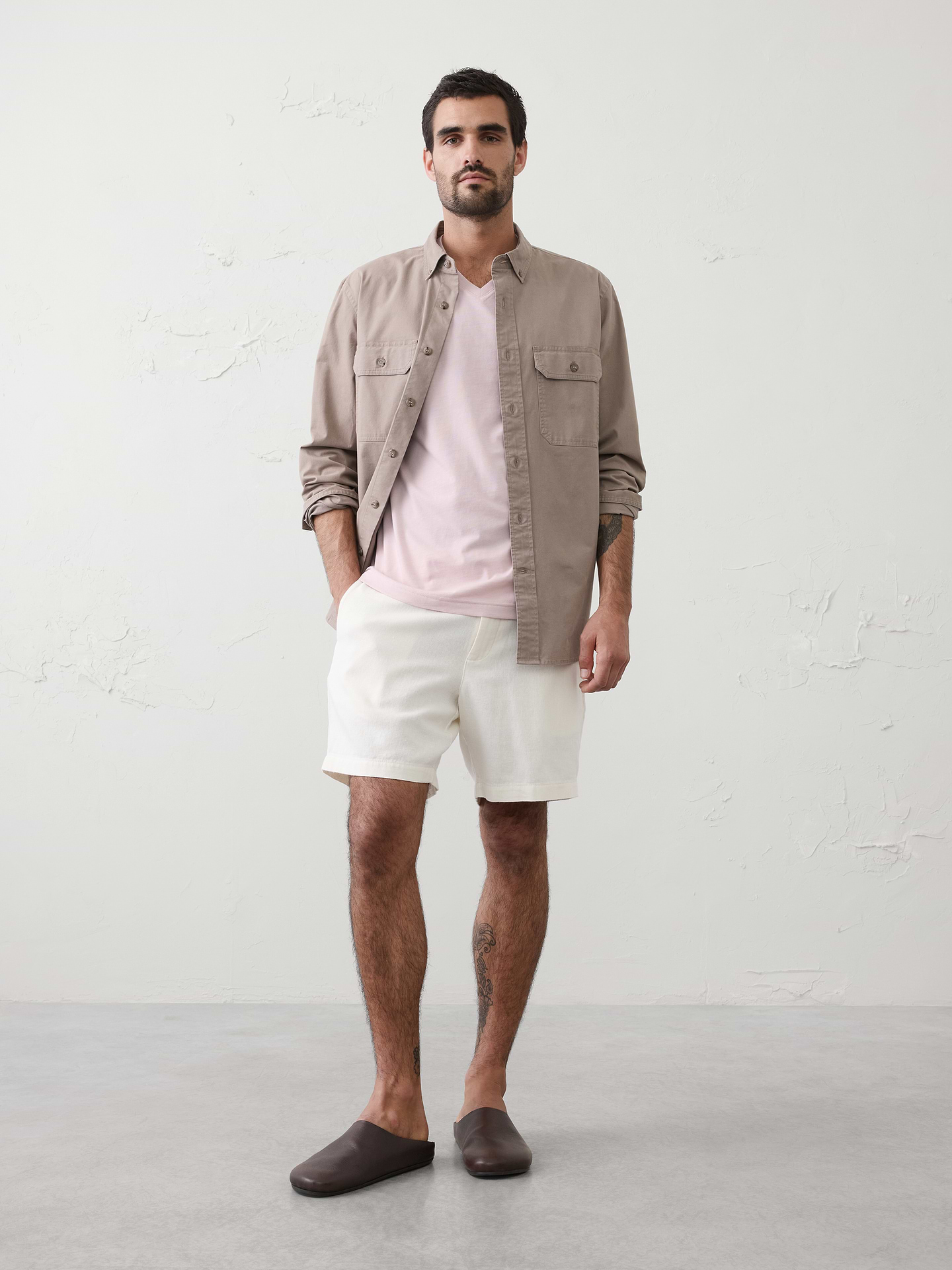 Image number 6 showing, Standard-Fit Premium Wash V-Neck Shirt