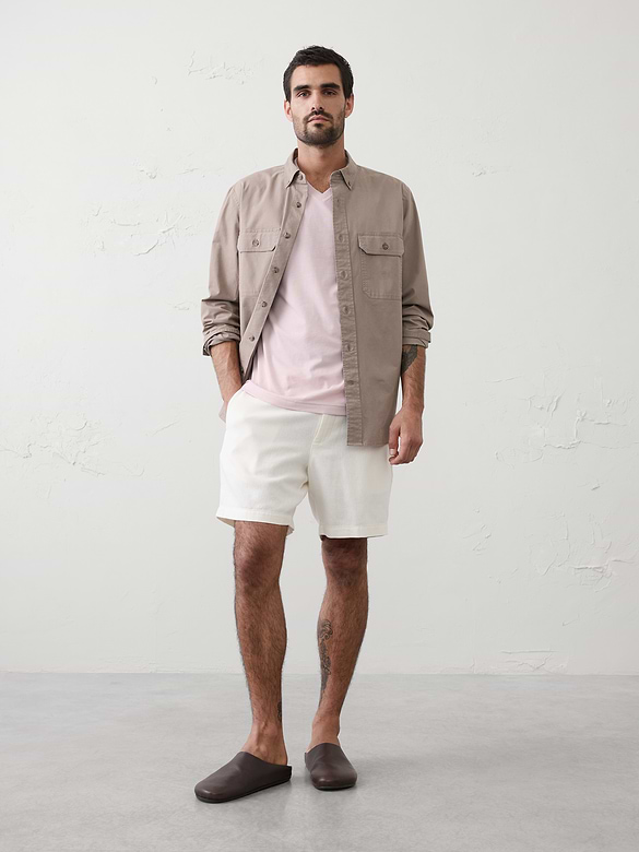 Standard-Fit Premium Wash V-Neck Shirt