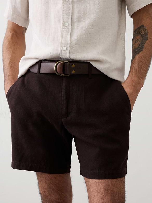 Standard-Fit 7" Linen-Blend Short