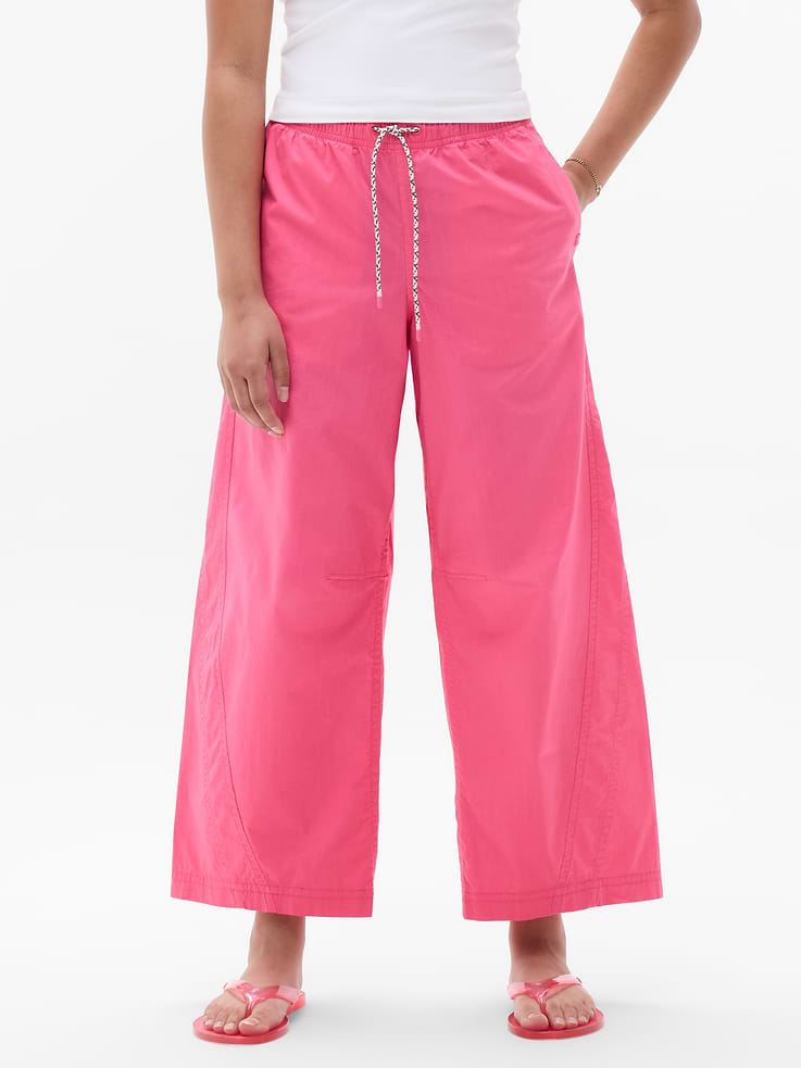 Image number 1 showing, Athleta Girl Woven Wide Leg Crop Pant