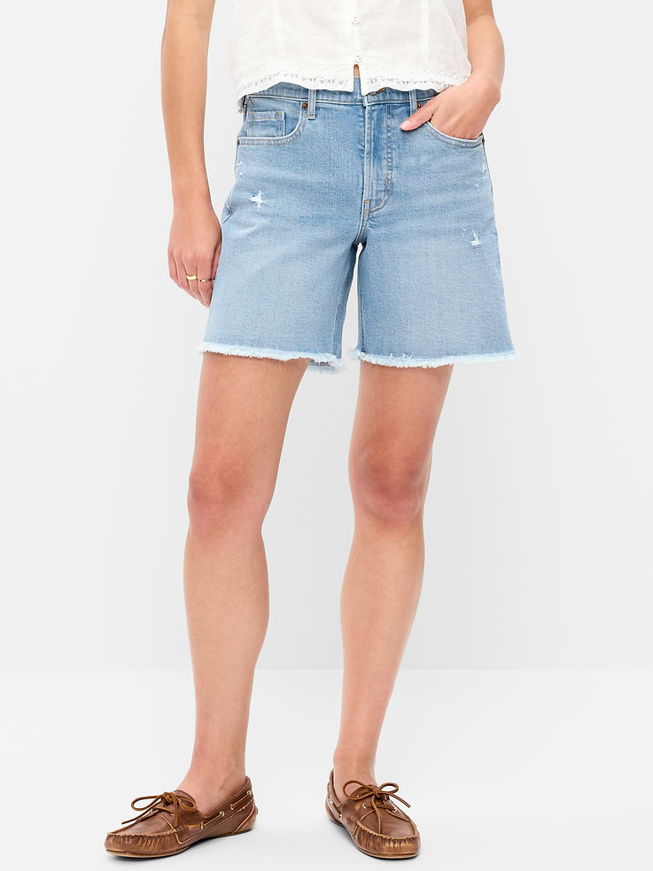 Image number 2 showing, High-Waisted OG Jean Cut-Off Shorts -- 7-inch inseam