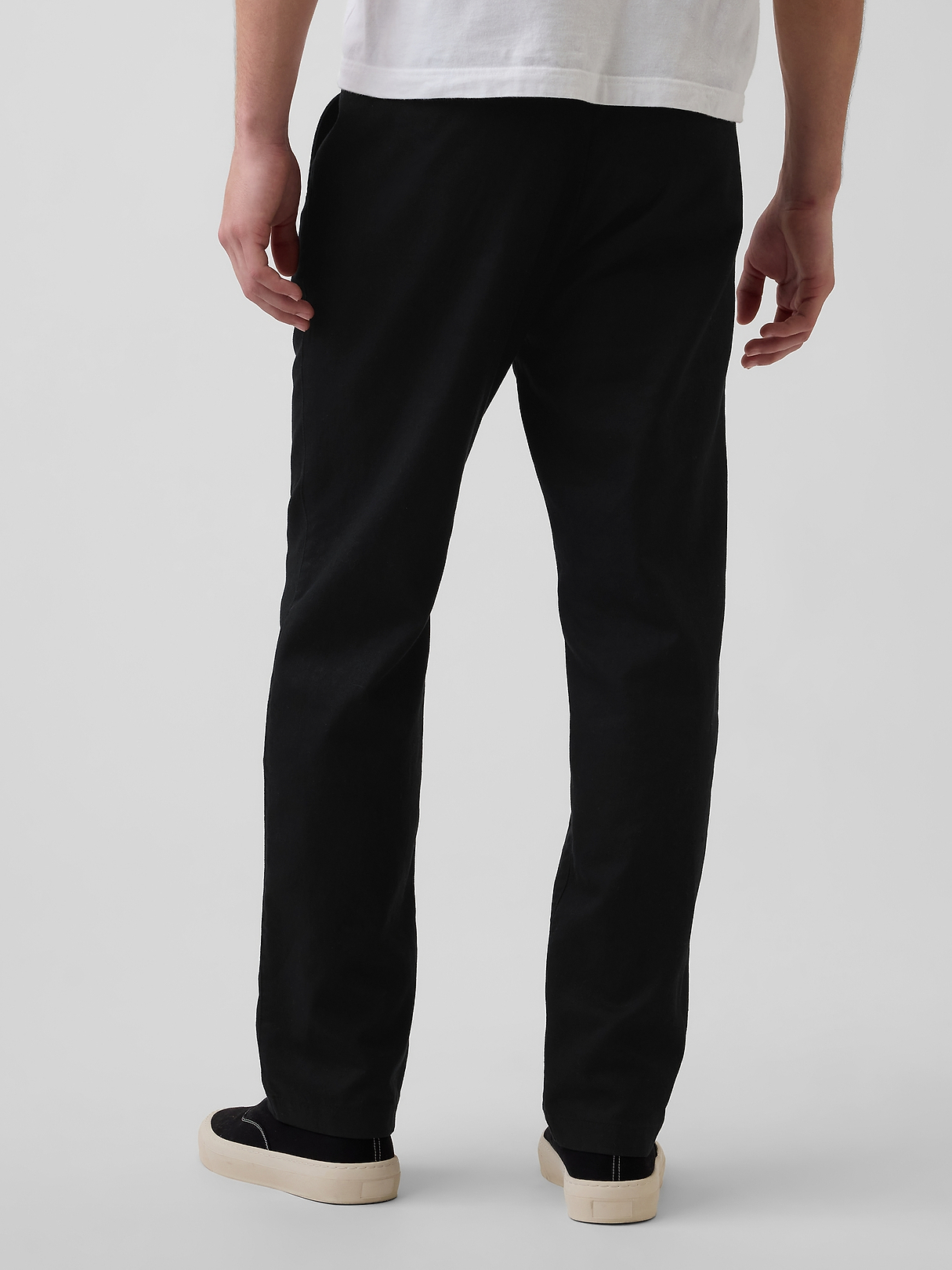 Linen-Cotton Relaxed Straight Trousers | Gap