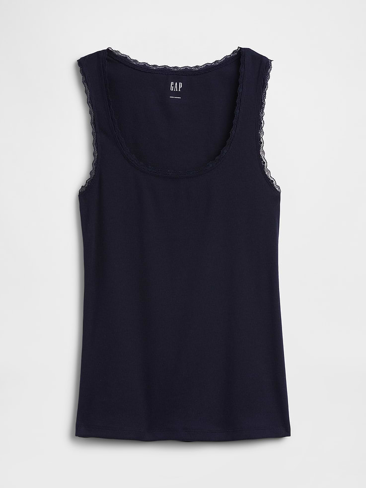 Image number 5 showing, Ribbed Lace-Trim Tank Top