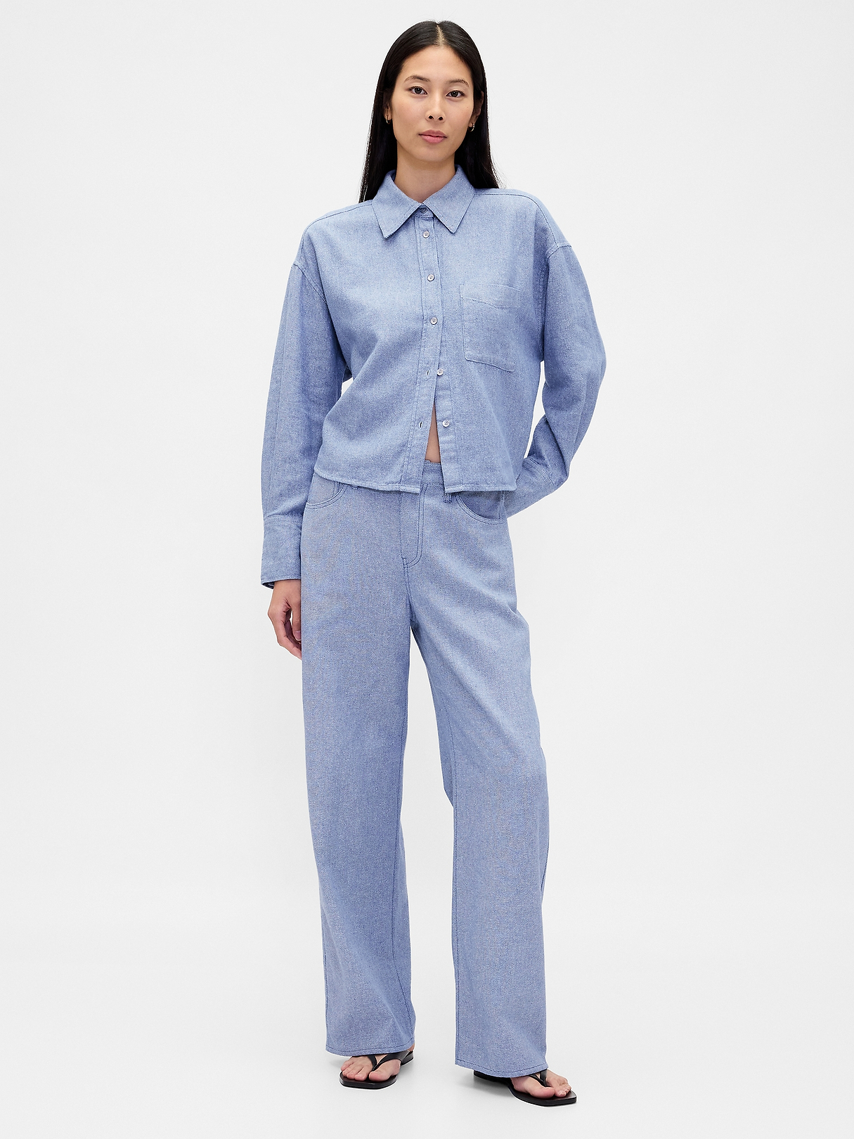 Linen-Cotton Wide-Leg Pants | Gap