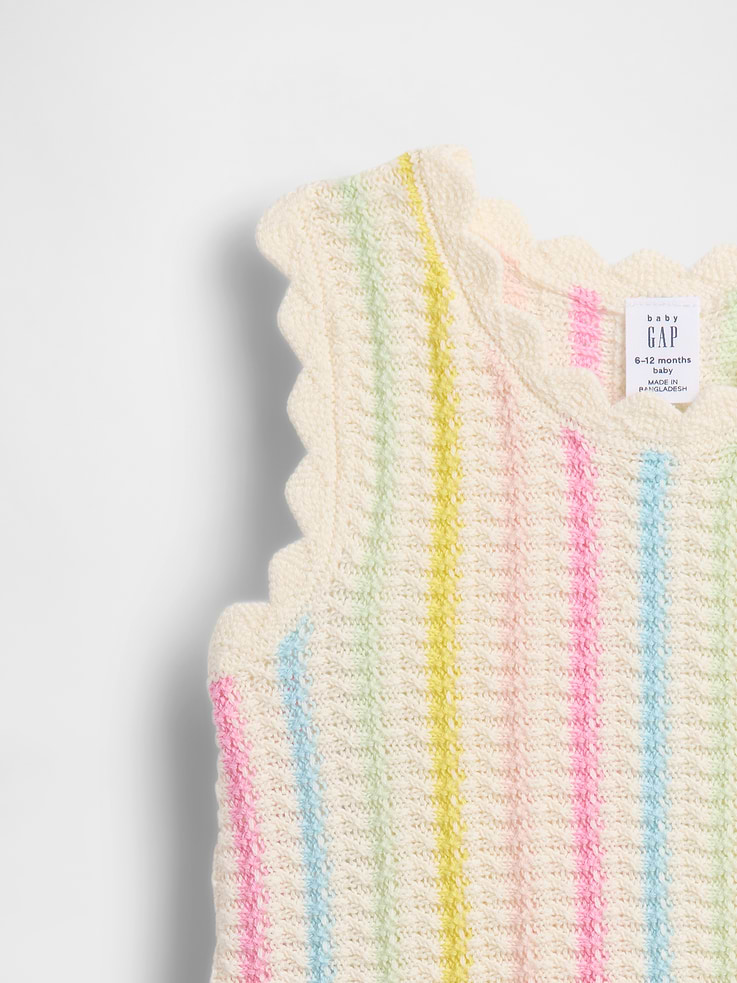 Image number 3 showing, Baby Crochet Stripe Tank Outfit Set