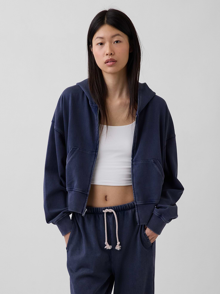 Image number 1 showing, VintageSoft Terry Zip Hoodie