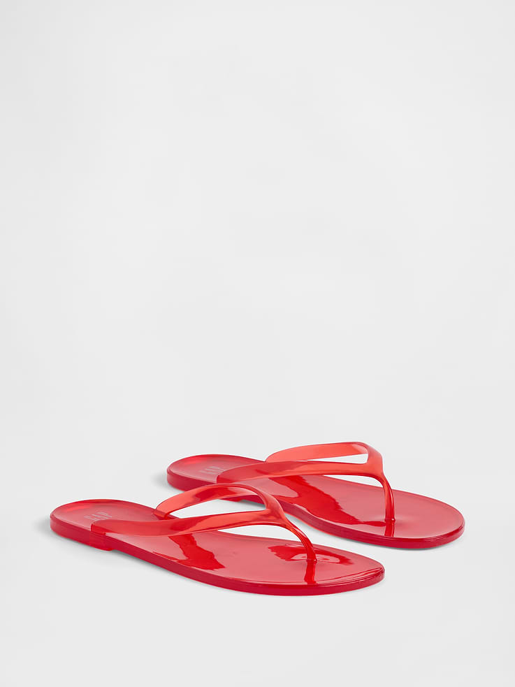 Image 2 of 4, Gap Logo Jelly Flip Flops