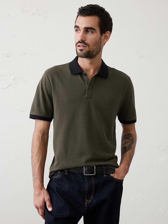 Standard-Fit Monogram Pique Polo