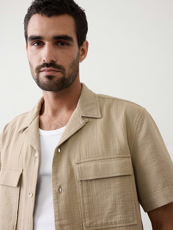 Standard-Fit Double Weave Resort Shirt