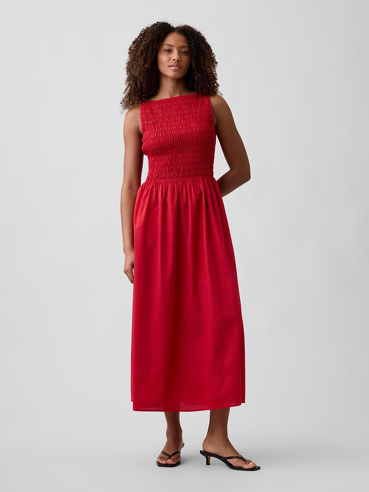 Image number 1 showing, Smocked Boatneck Maxi Dress