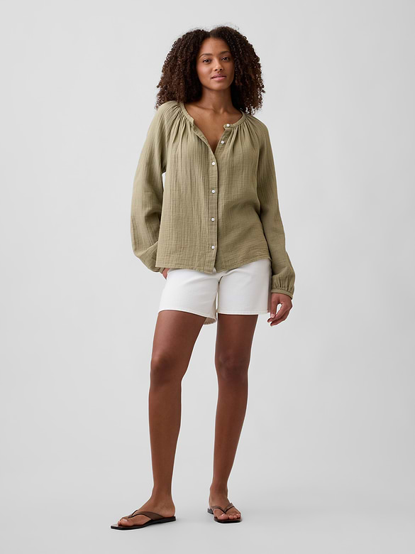 Oversized Gauze Top