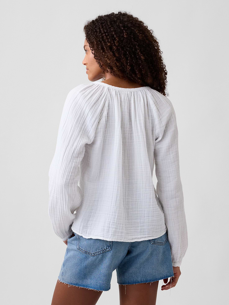 Image number 2 showing, Oversized Gauze Top