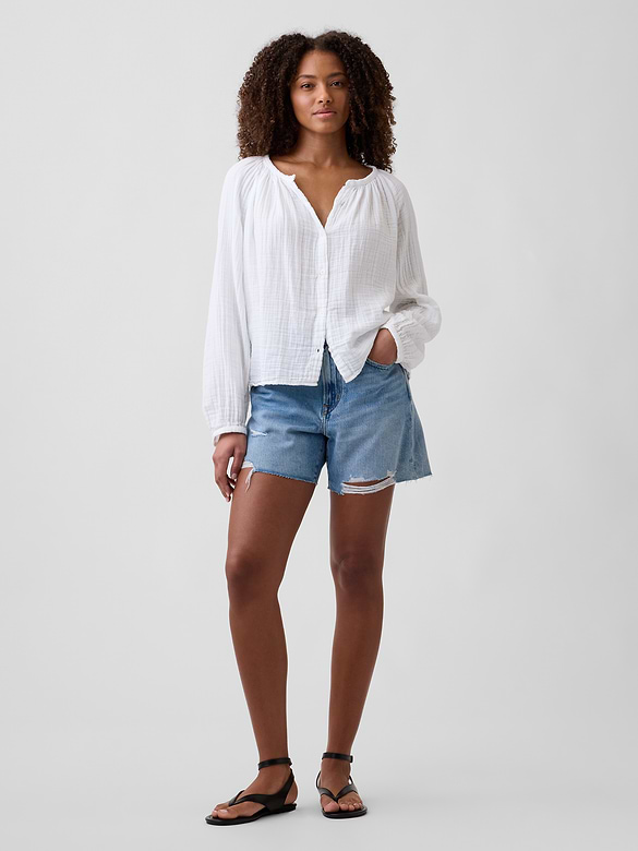 Oversized Gauze Top