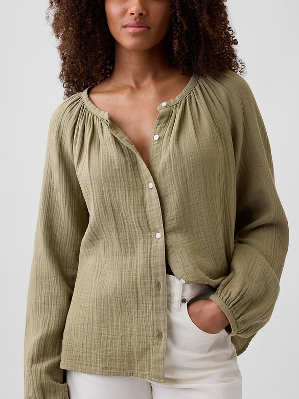 Oversized Gauze Top